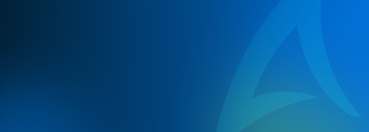 Abstraktes blaues Hintergrundbild mit Farbverlauf und dem Logo von Avendra International