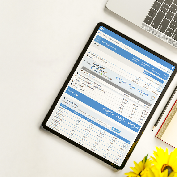 Digital eProcurement billing statement for streamlined catering invoice management