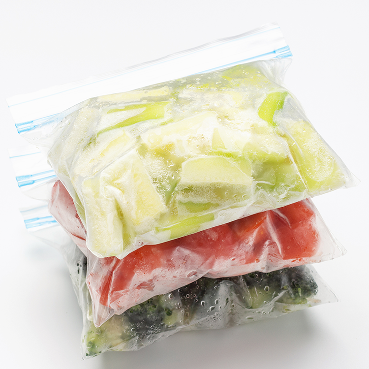 freezed vegetables in a bag