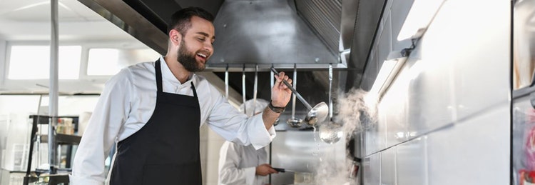 Chef cooking in a kitchen