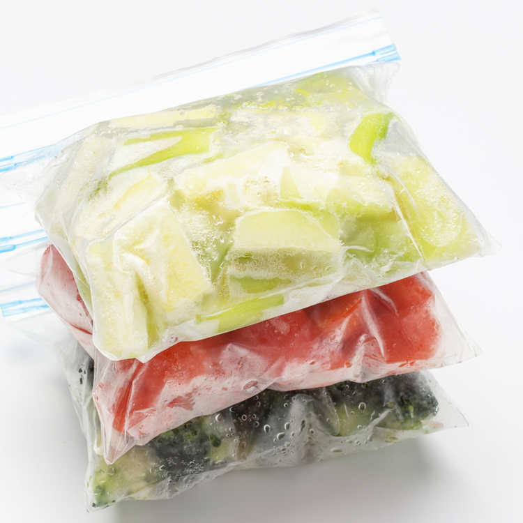 bagged up food to be preserved