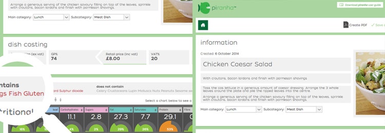 A screenshot of the Piranha app, showcasing its user-friendly interface and meal planning features.