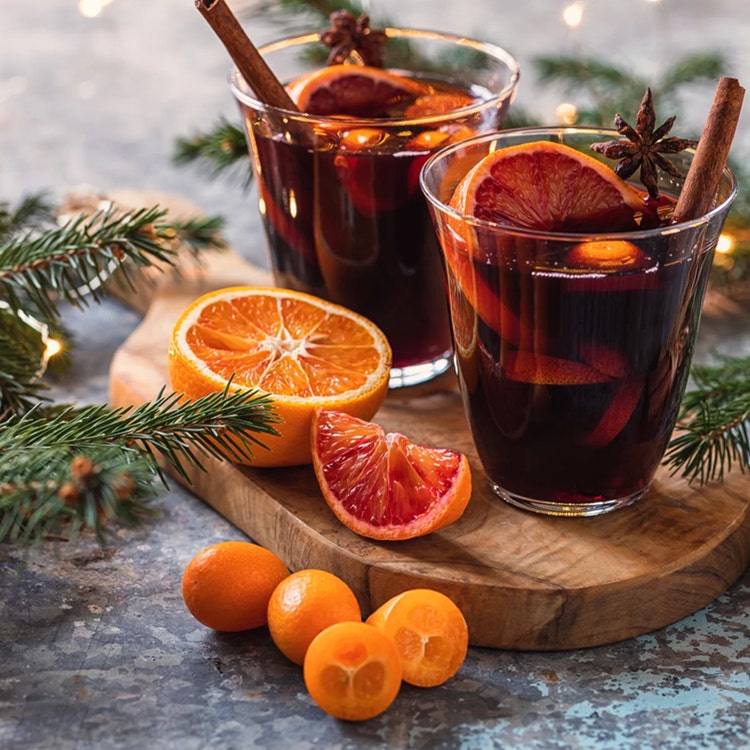 Two glasses of mulled wine