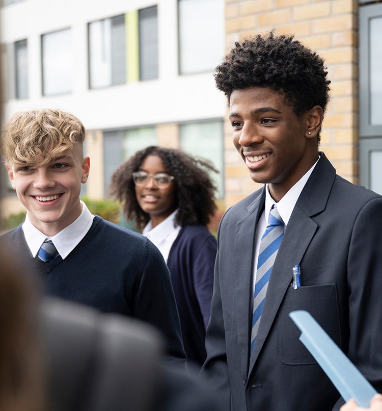 Group of students dressed in school uniforms