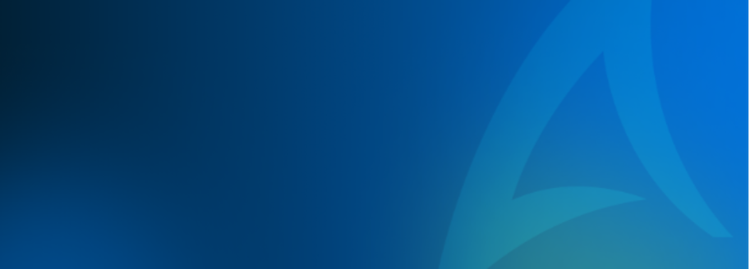 Abstract gradient blue background with the Avendra International logo