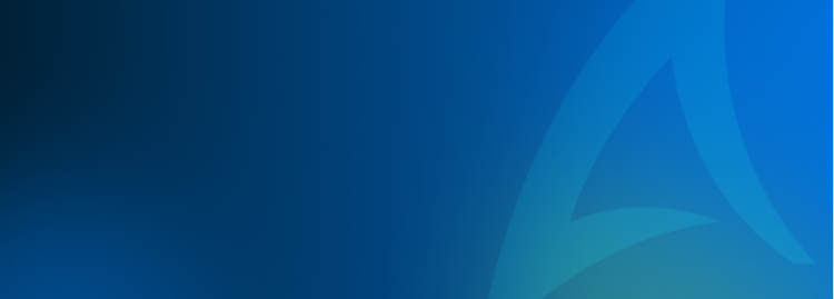 Abstract gradient blue background with the Avendra International logo