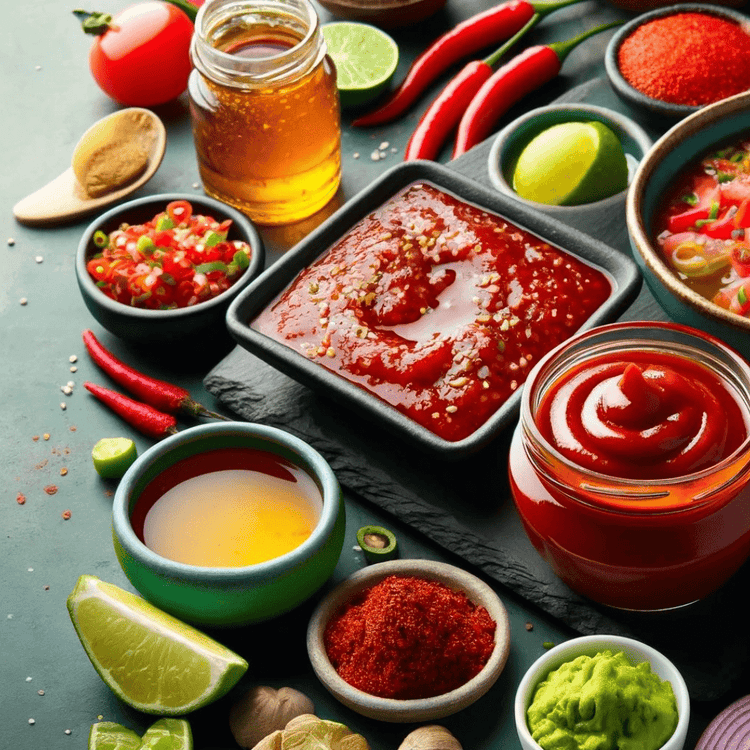 Ingredients to make hot sauce