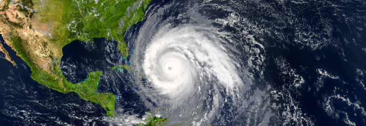 Hurricane from space perspective