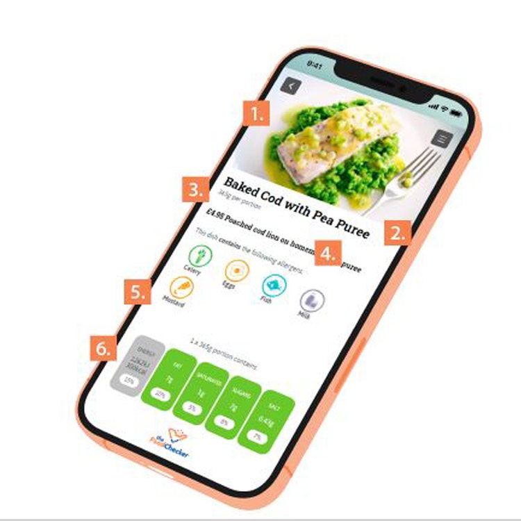 A food app interface showcasing a seamless user experience for sharing nutrition and calorie information.